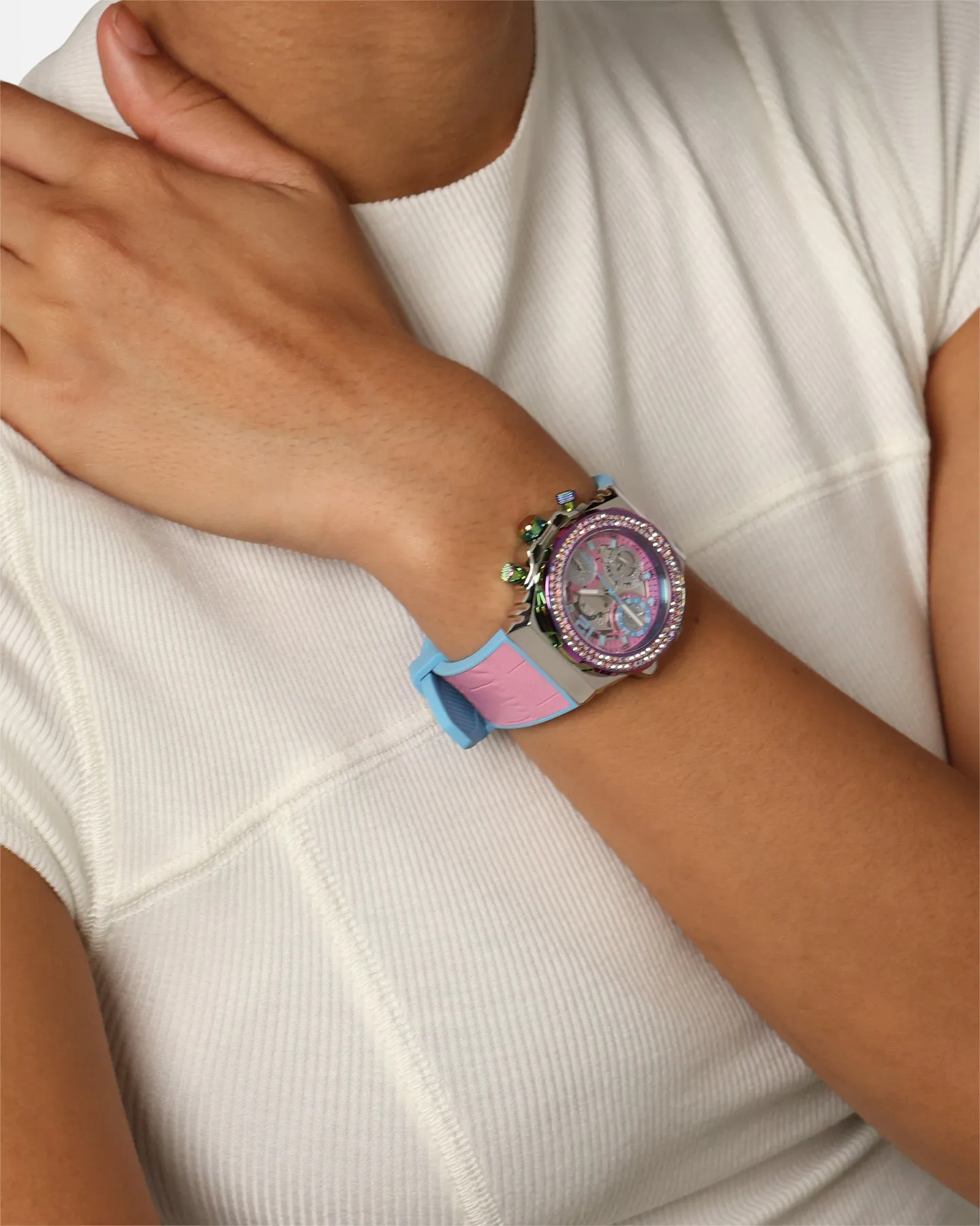 Guess Mainline Women's Fusion Watch Pink/Silver