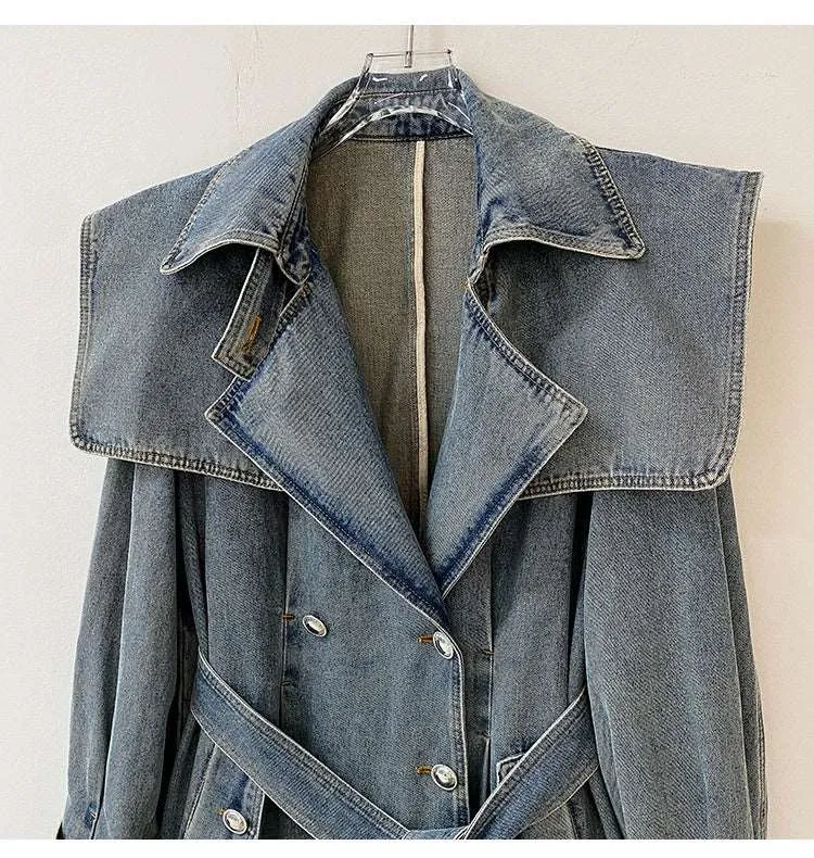 High End Winter Loose Blue Denim Jacket