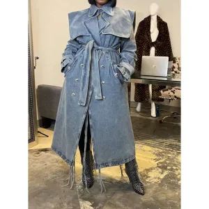 High End Winter Loose Blue Denim Jacket High End Winter Loose Blue Denim Jacket