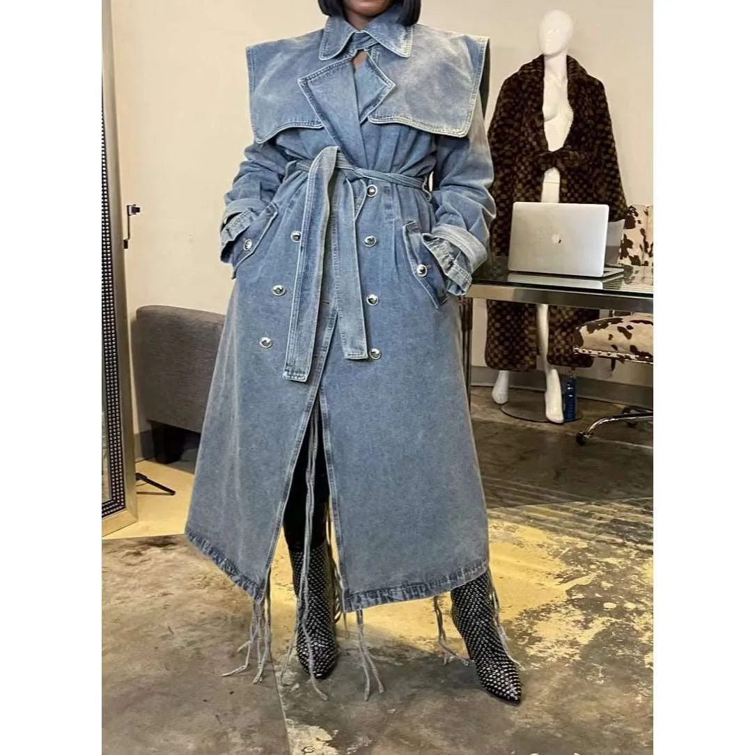 High End Winter Loose Blue Denim Jacket