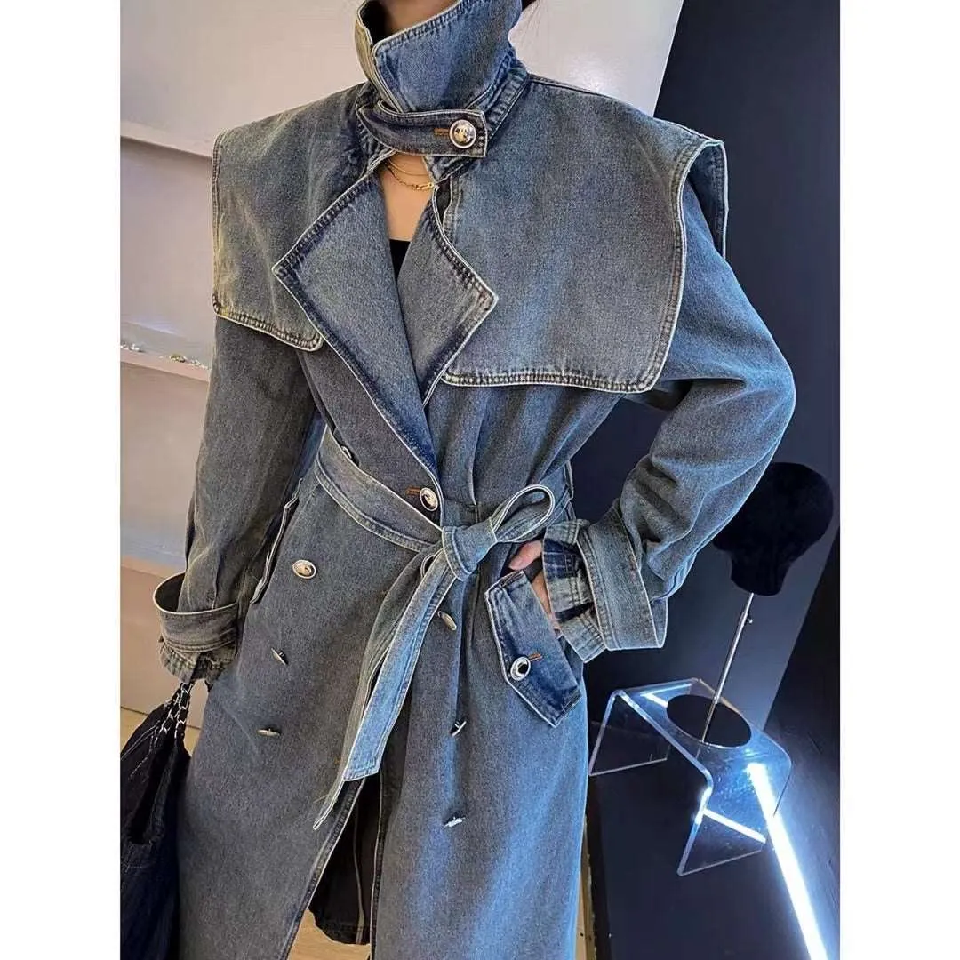 High End Winter Loose Blue Denim Jacket