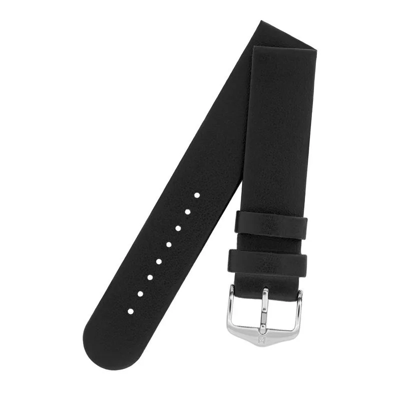 Hirsch SCANDIC Calf Leather Watch Strap in BLACK