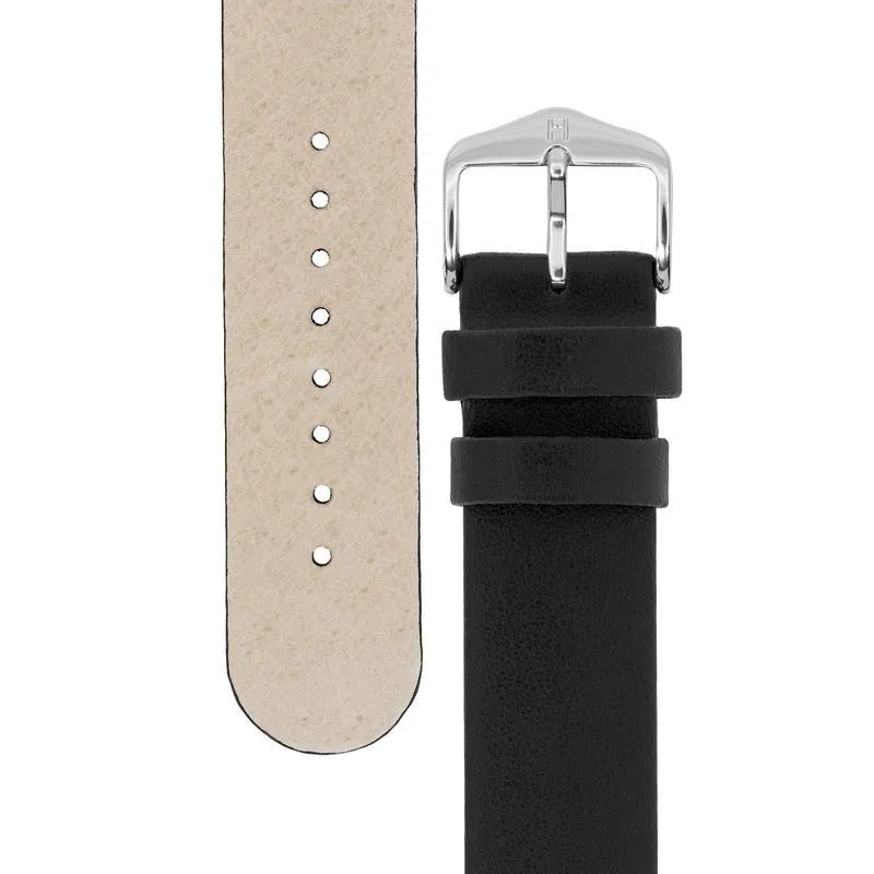 Hirsch SCANDIC Calf Leather Watch Strap in BLACK
