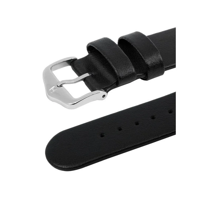 Hirsch SCANDIC Calf Leather Watch Strap in BLACK