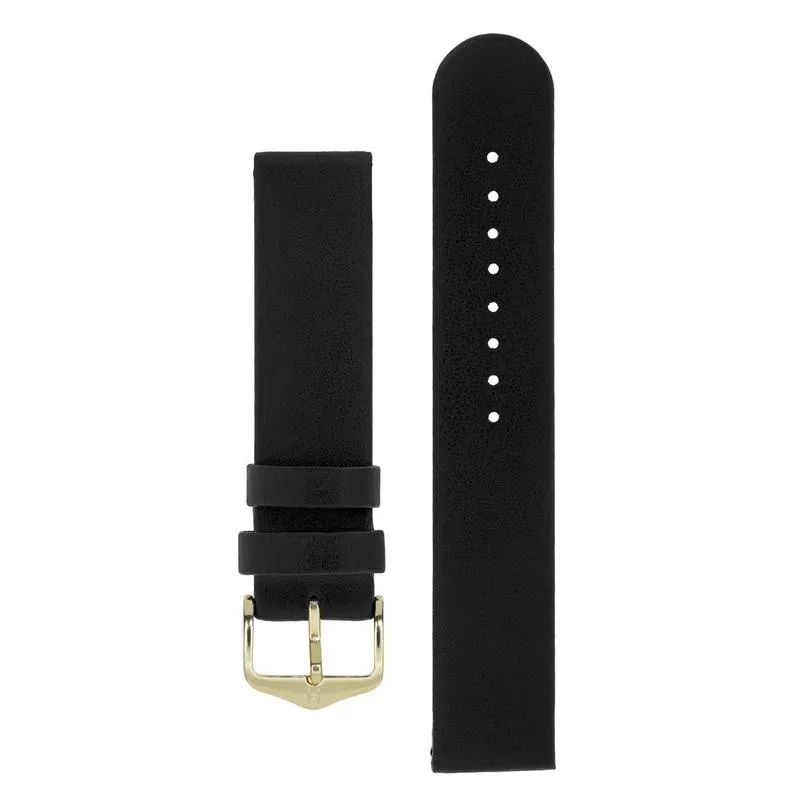 Hirsch SCANDIC Calf Leather Watch Strap in BLACK