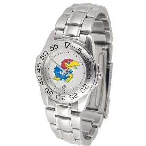 Kansas Jayhawks Ladies Steel Band Sports Watch