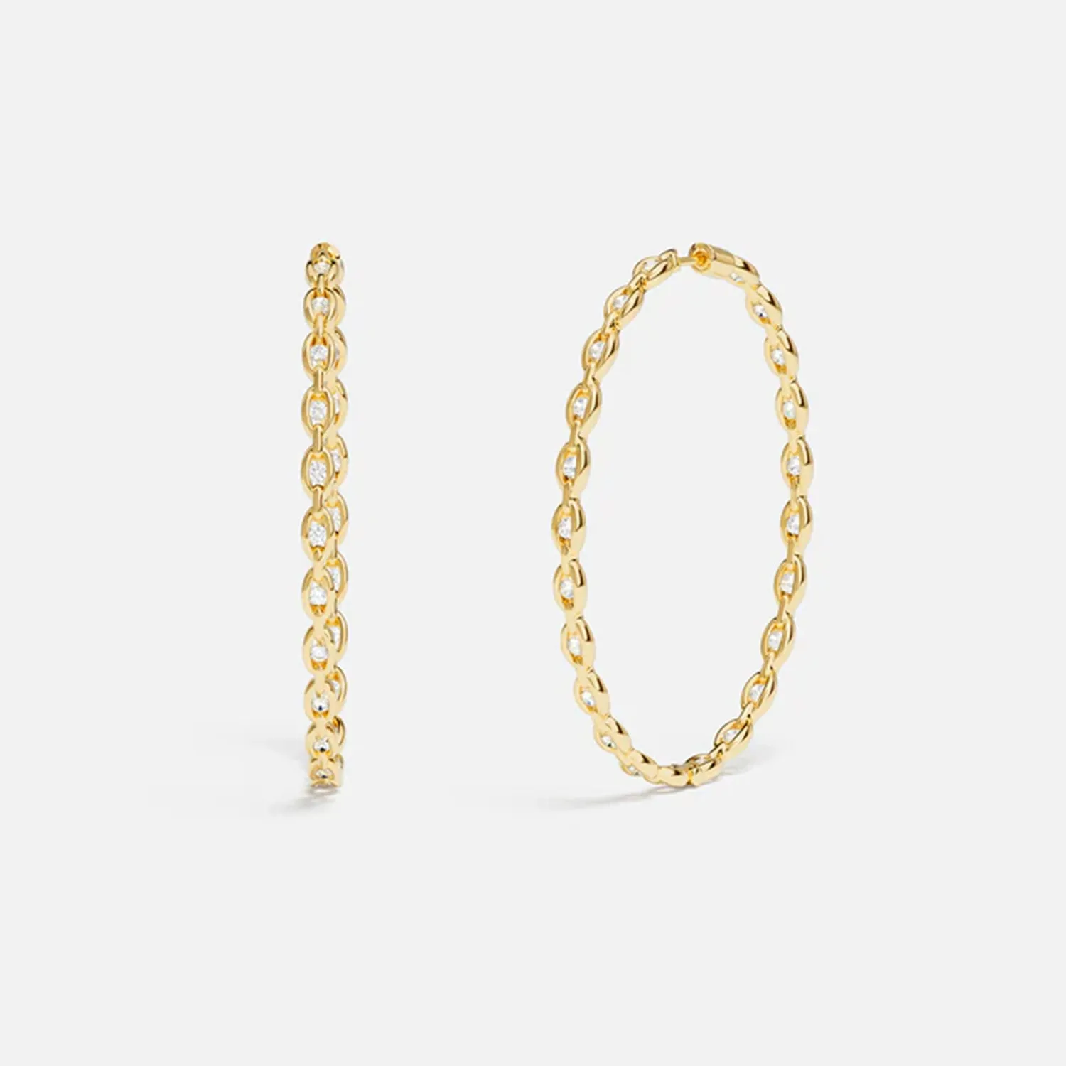 Large Pavé Chain Earrings