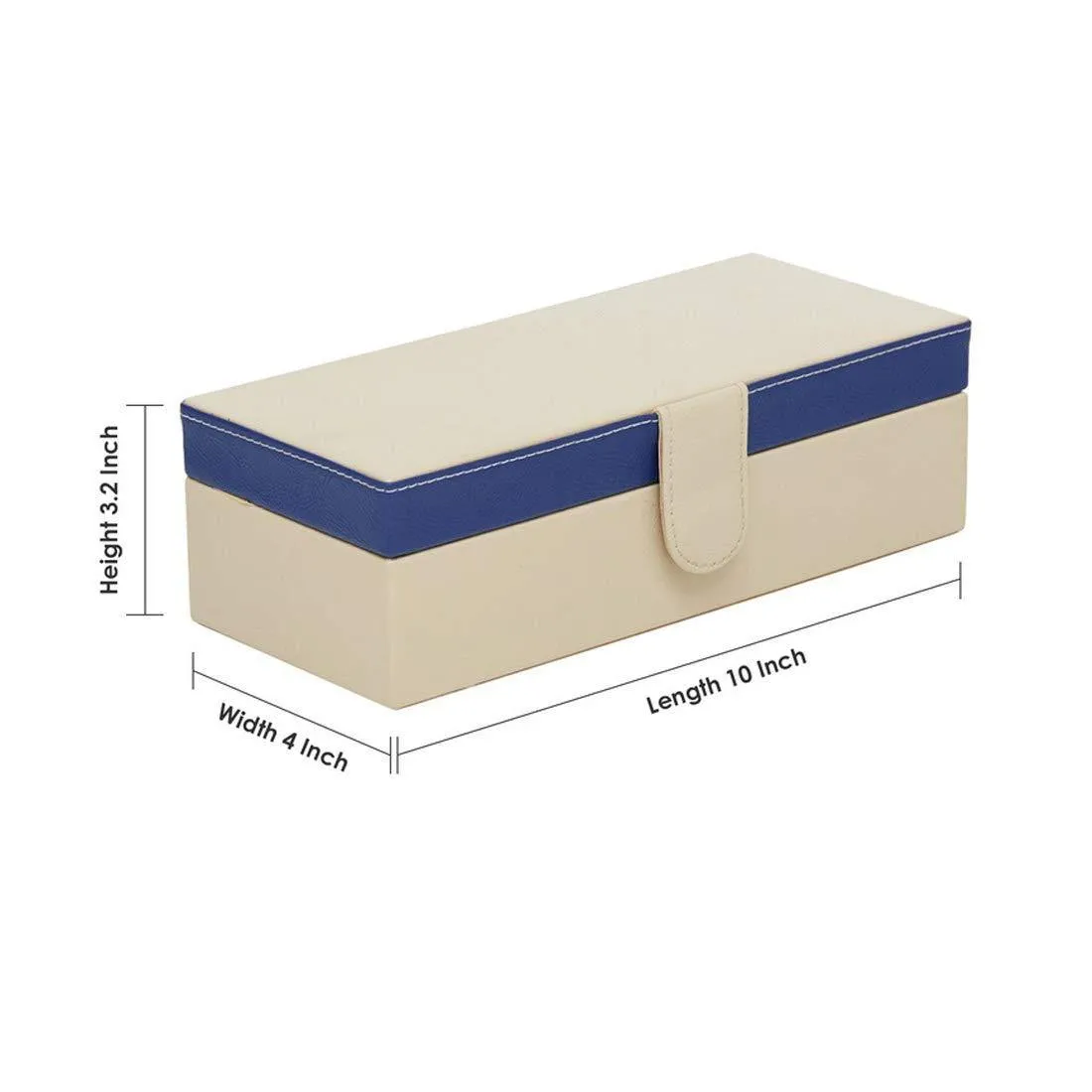 Leather World Unisex Beige 4 Slots Watch Organiser Box