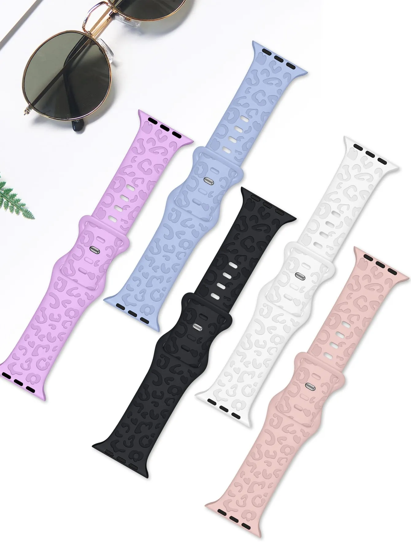 Leopard Stamped Silicone Apple Watch Band