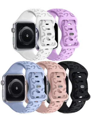 Leopard Stamped Silicone Apple Watch Band