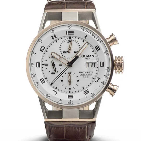 Locman Chronograph Rose Gold and Stainless Steel Watch