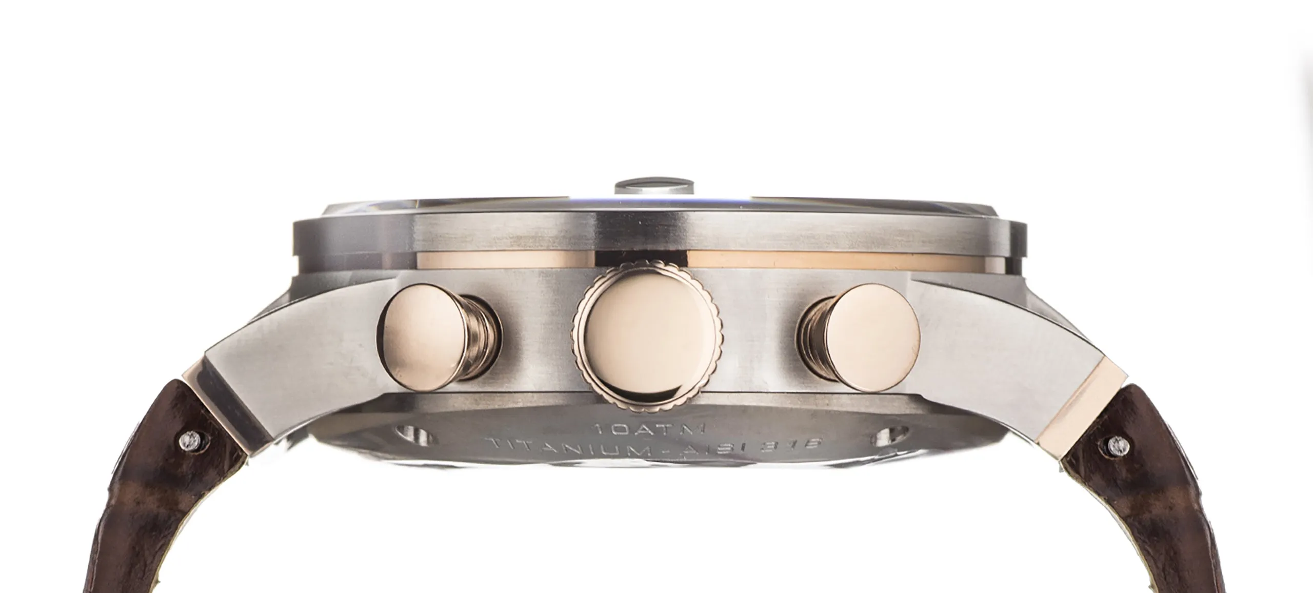 Locman Chronograph Rose Gold and Stainless Steel Watch