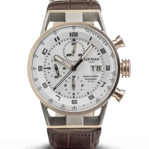 Locman Chronograph Rose Gold and Stainless Steel Watch
