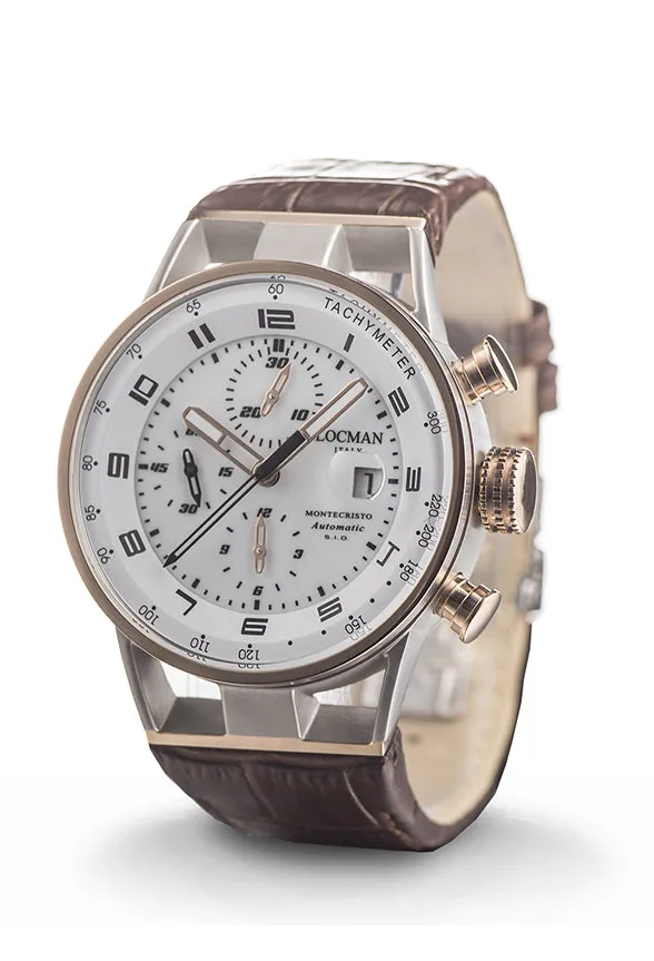 Locman Chronograph Rose Gold and Stainless Steel Watch