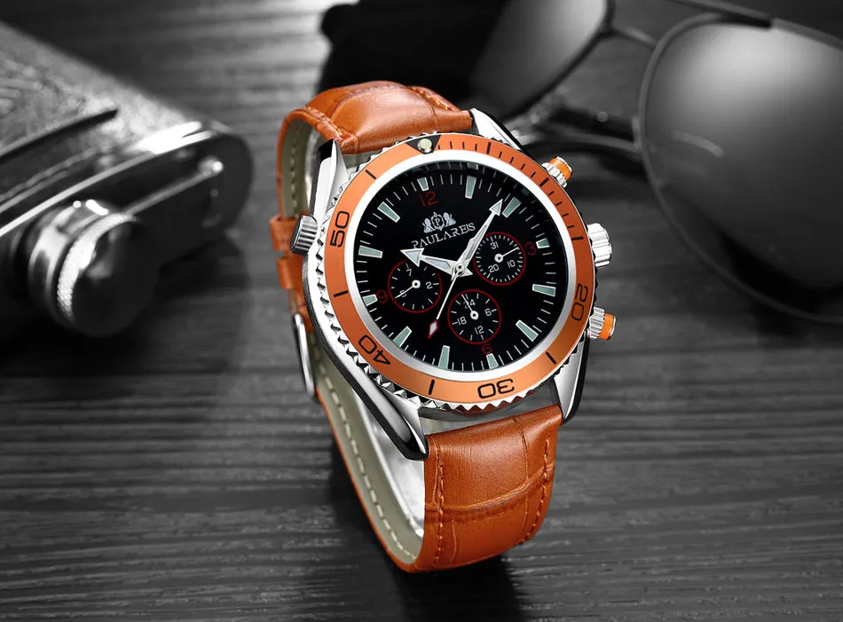 Luxury Automatic Bond Chrono Watch - Leather Strap