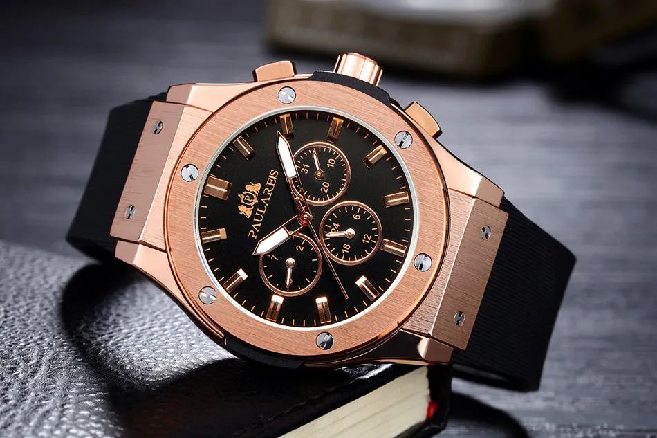 Luxury Automatic Sports Watch - Rubber Strap