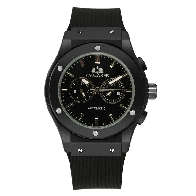 Luxury Automatic Sports Watch - Rubber Strap