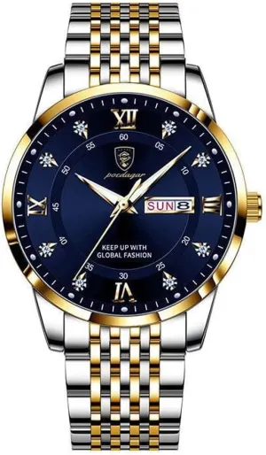Luxury Mens Watch Business Dress Watch for Men Waterproof Stainless Steel Date Calendar Fashion Men's Wrist Watches Simple Quartz Watches