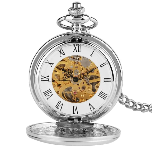 Luxury Smooth Roman Numerals Vintage Mechanical Chain Gift