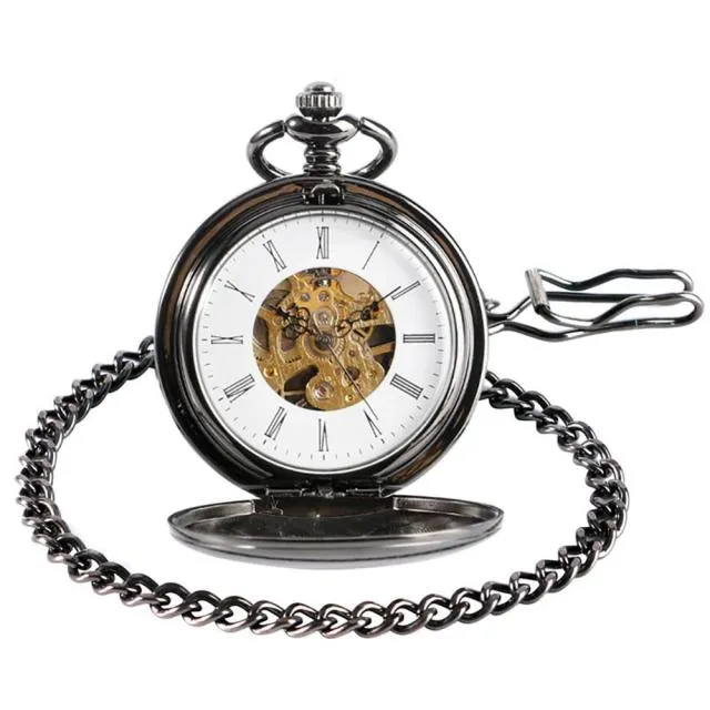 Luxury Smooth Roman Numerals Vintage Mechanical Chain Gift