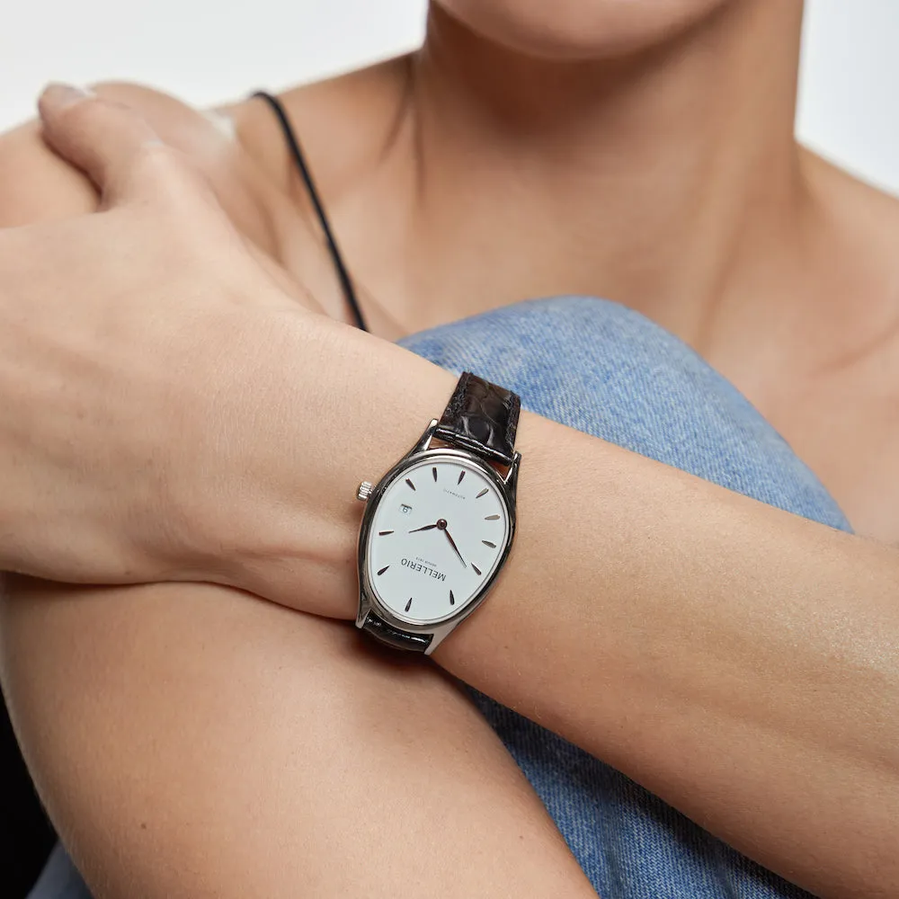 M Cut Watch - Yellow gold with White Dial