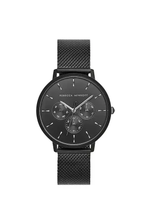 Major Black Tone Mesh Bracelet Watch, 38mm