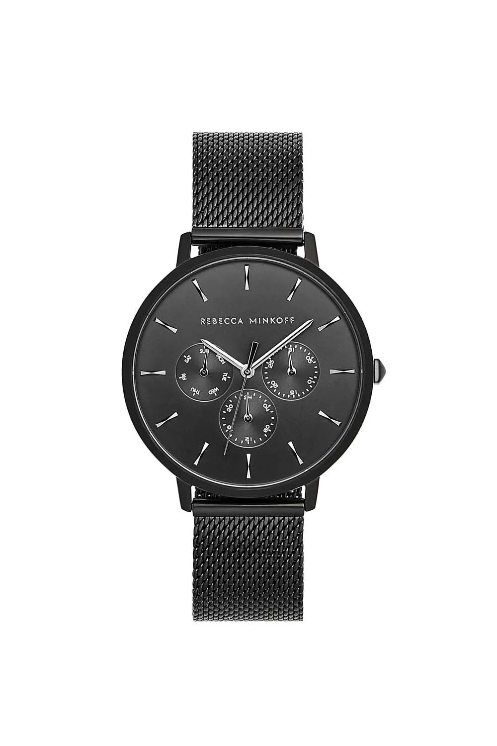 Major Black Tone Mesh Bracelet Watch, 38mm