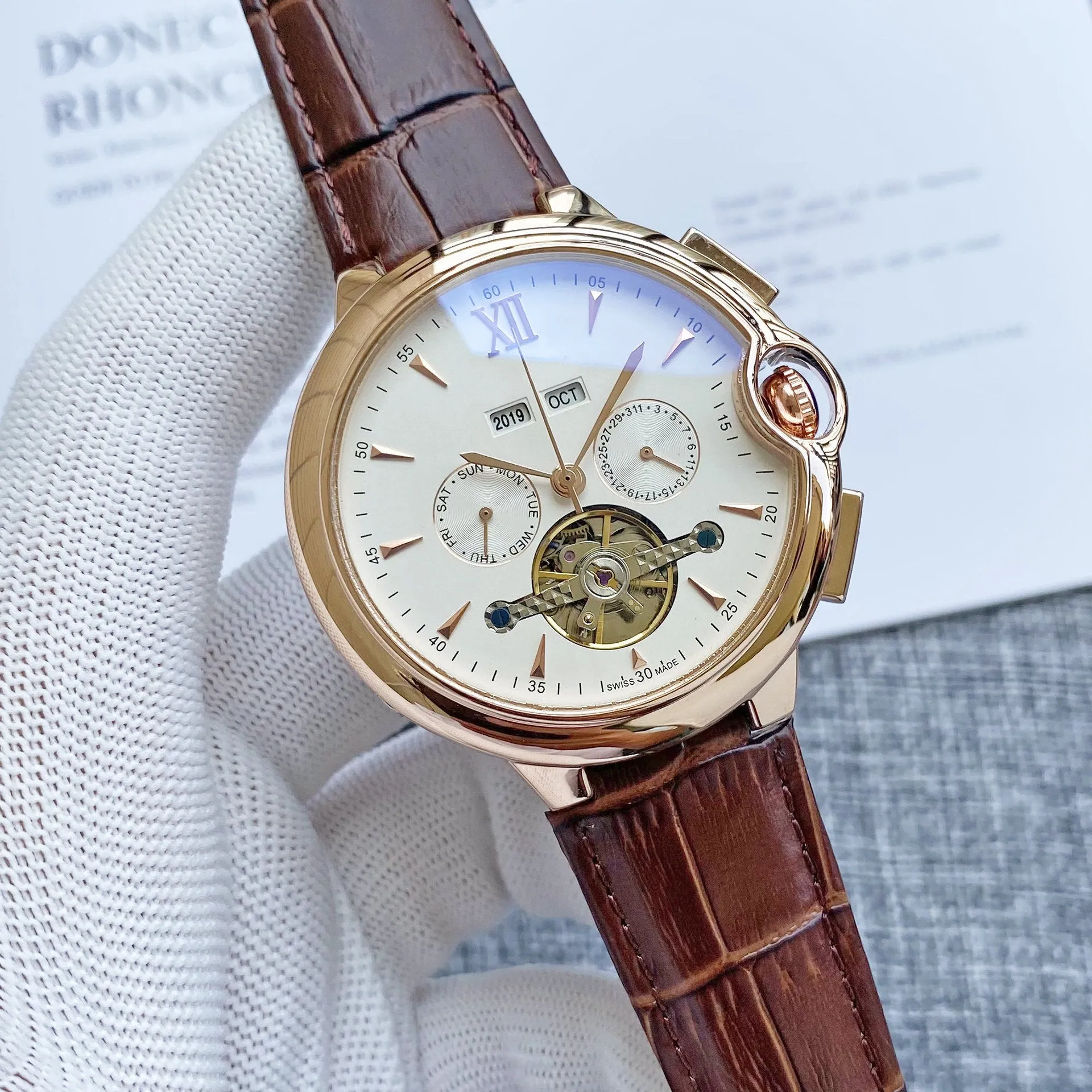 Men's Business Big Flywheel Automatic Mechanical Watch