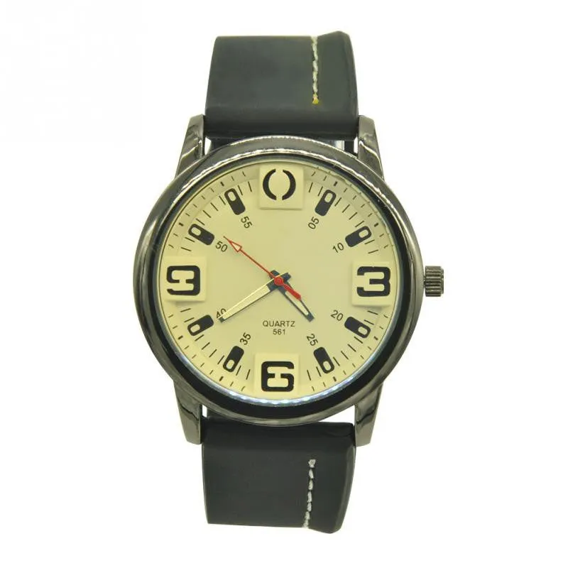 Mens Casual Silicone Band Big Plate For Large Number Wrist Watch Men Sports Watch Quartz Wristwatch Male Watches