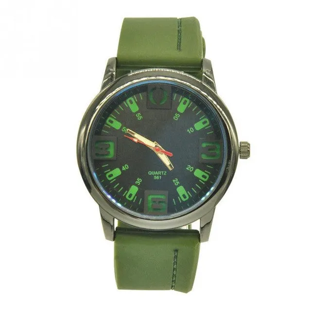 Mens Casual Silicone Band Big Plate For Large Number Wrist Watch Men Sports Watch Quartz Wristwatch Male Watches