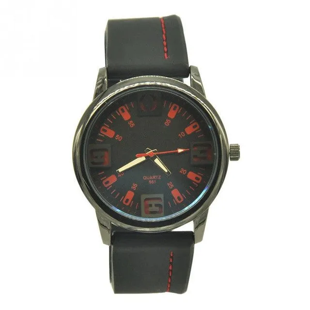 Mens Casual Silicone Band Big Plate For Large Number Wrist Watch Men Sports Watch Quartz Wristwatch Male Watches