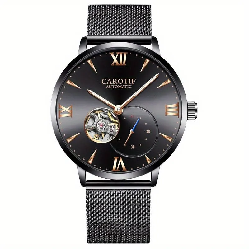 Men’s Fashion Automatic Mechanical Watch with Mesh Strap