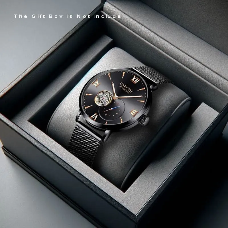 Men’s Fashion Automatic Mechanical Watch with Mesh Strap