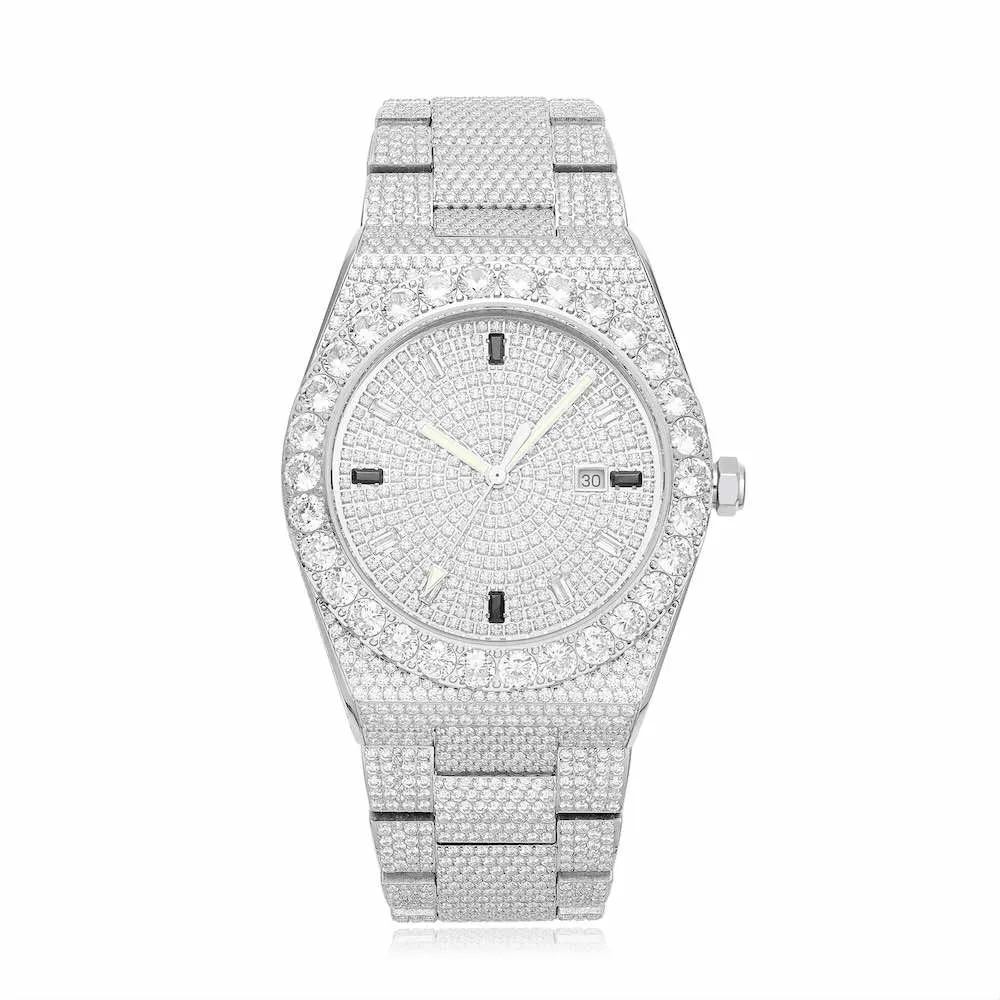 Men's Iced Out Watch | 44MM | 14K White Gold
