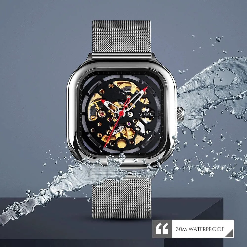 Men's Mechanical Dial Square Analog Watches