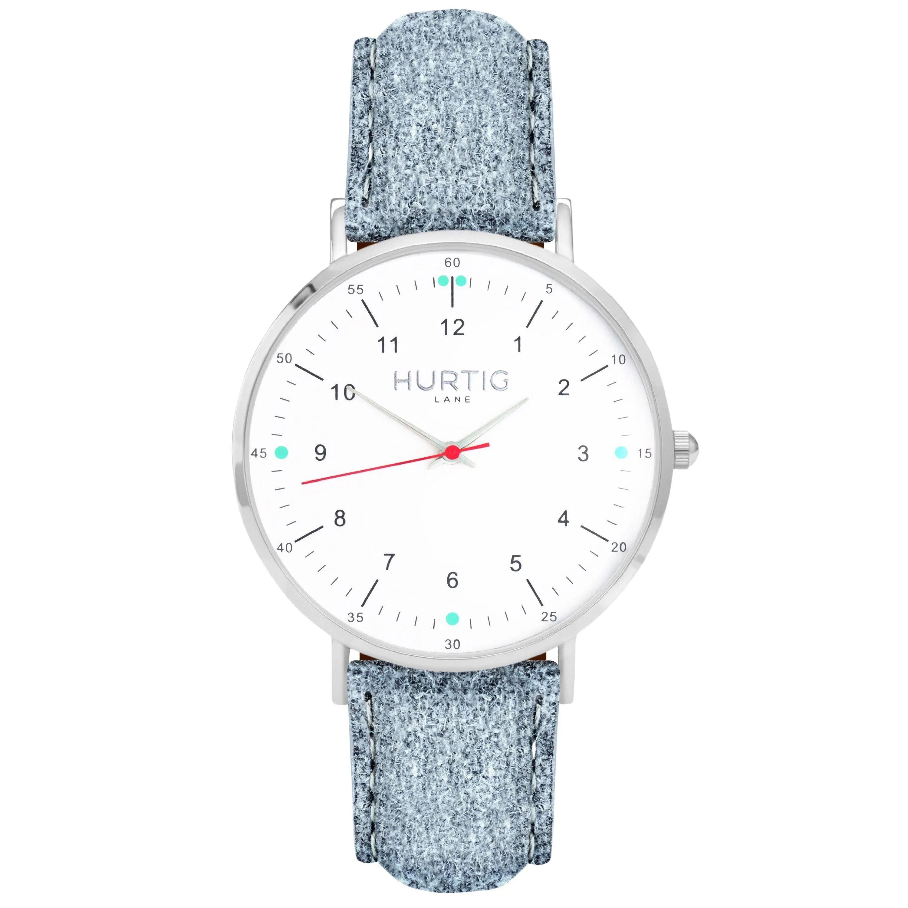 Moderna Vegan Suede Watch Silver, White & Berry