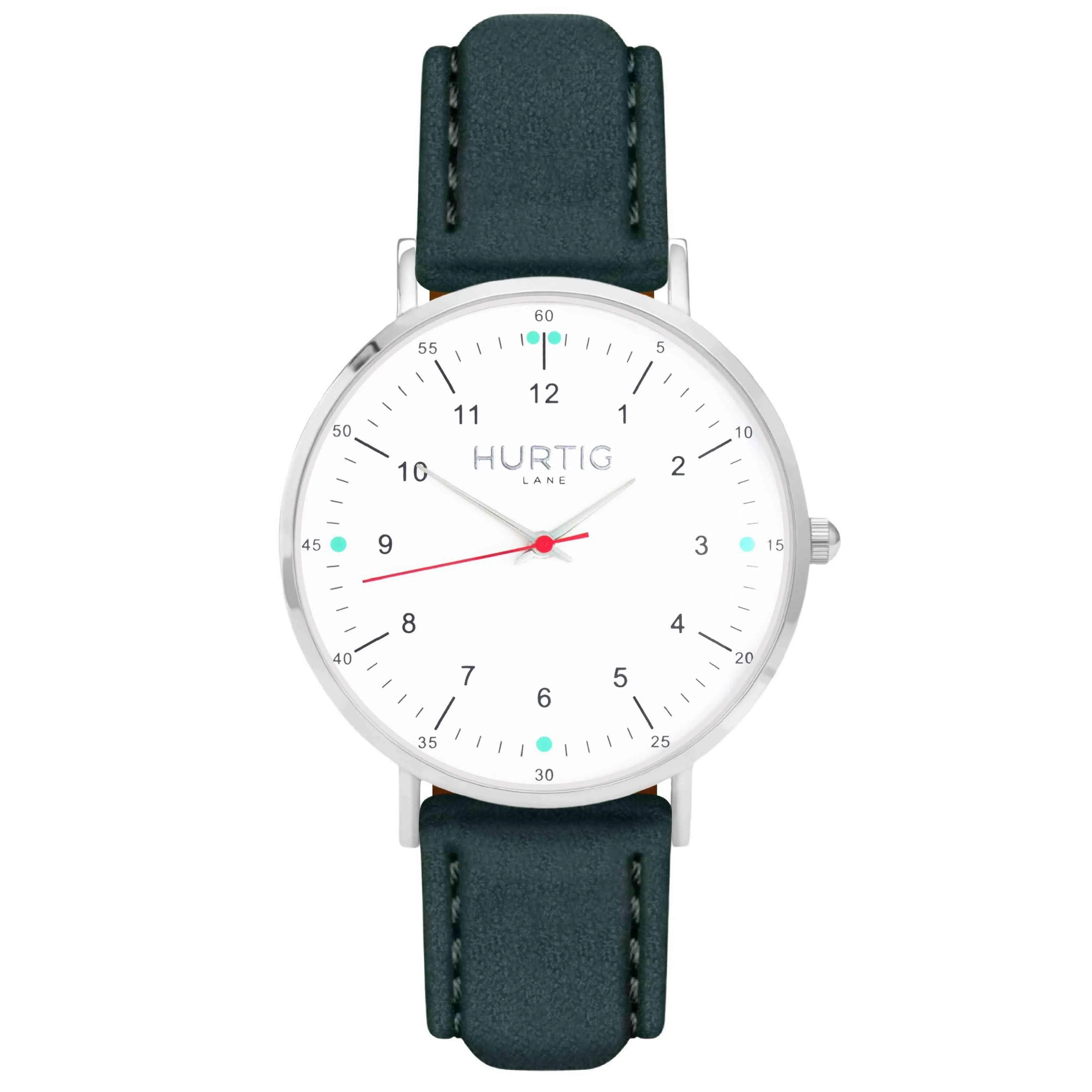 Moderna Vegan Suede Watch Silver, White & Berry