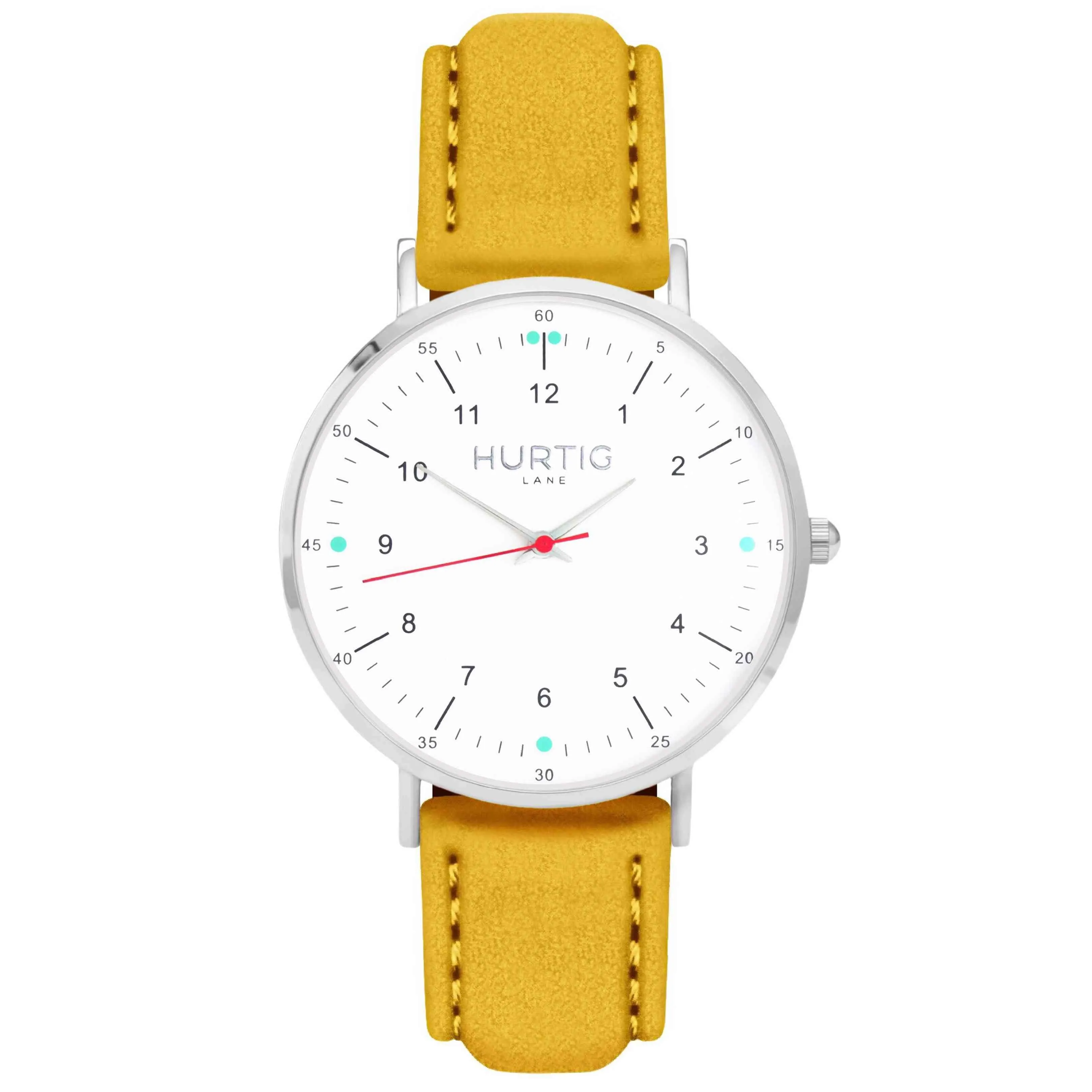 Moderna Vegan Suede Watch Silver, White & Berry