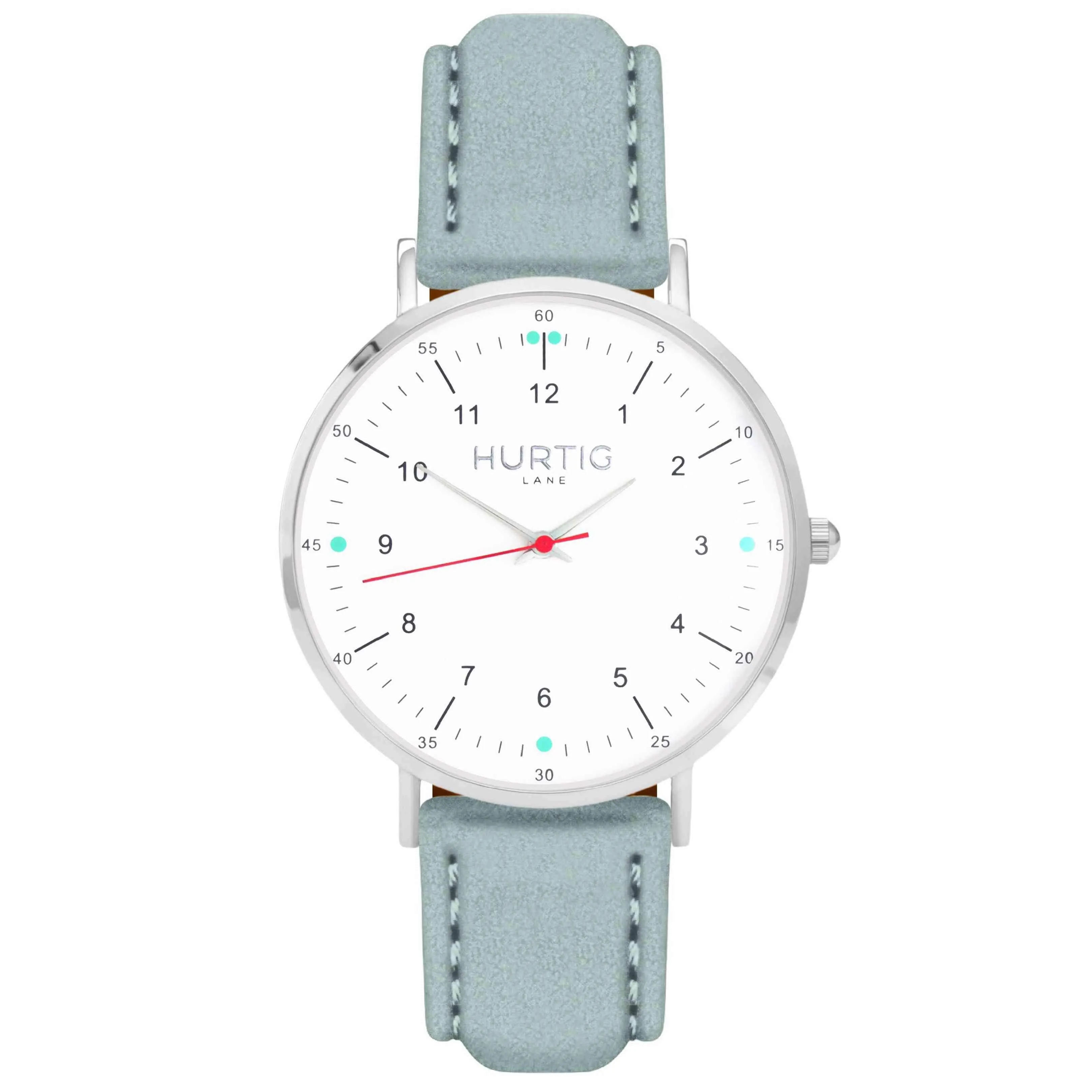 Moderna Vegan Suede Watch Silver, White & Berry