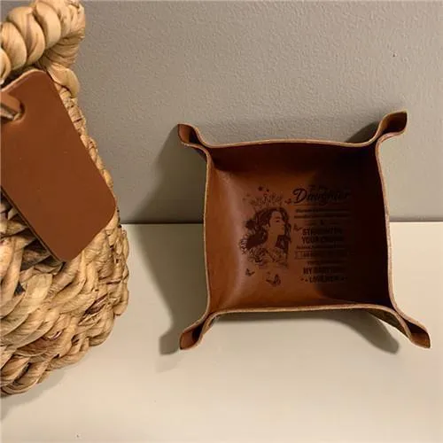 Mom To Daughter - Straighten Your Crown - Leather Valet Tray
