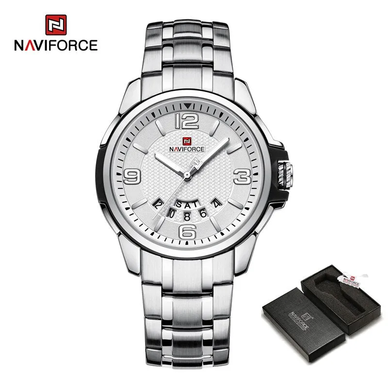 NAVIFORCE 9215S Brand New Original Watches For Men Business Classic Stainless Steel Waterproof Wristwatches Male Fashion Sports Clock
