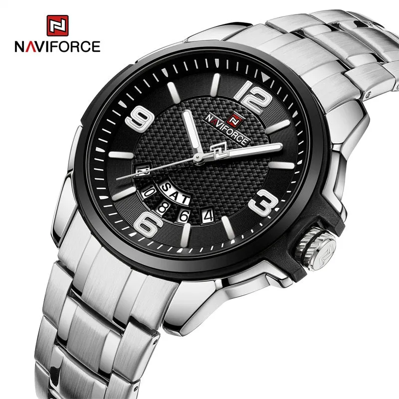 NAVIFORCE 9215S Brand New Original Watches For Men Business Classic Stainless Steel Waterproof Wristwatches Male Fashion Sports Clock