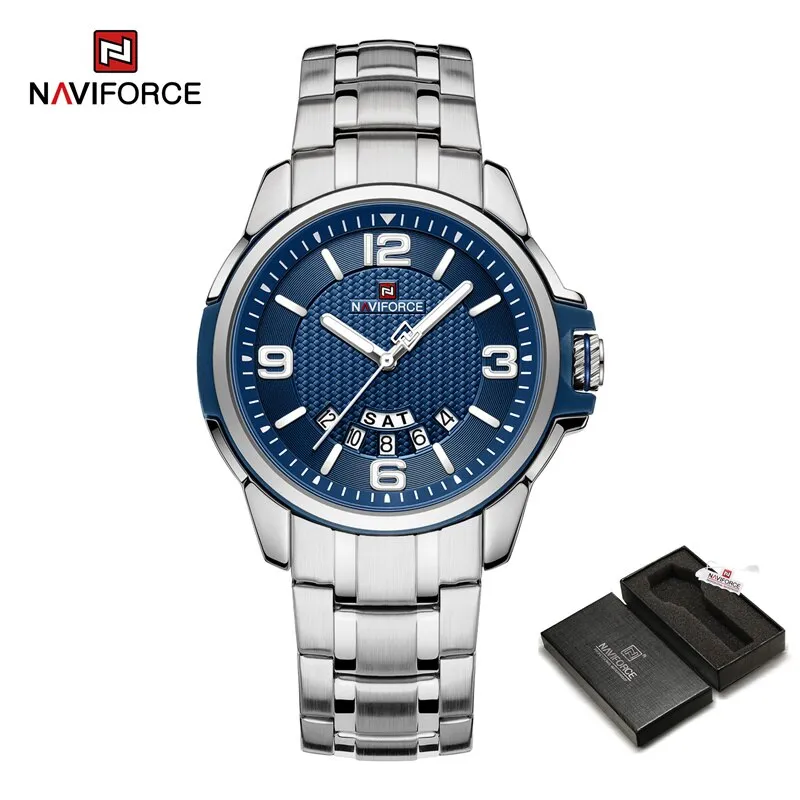 NAVIFORCE 9215S Brand New Original Watches For Men Business Classic Stainless Steel Waterproof Wristwatches Male Fashion Sports Clock