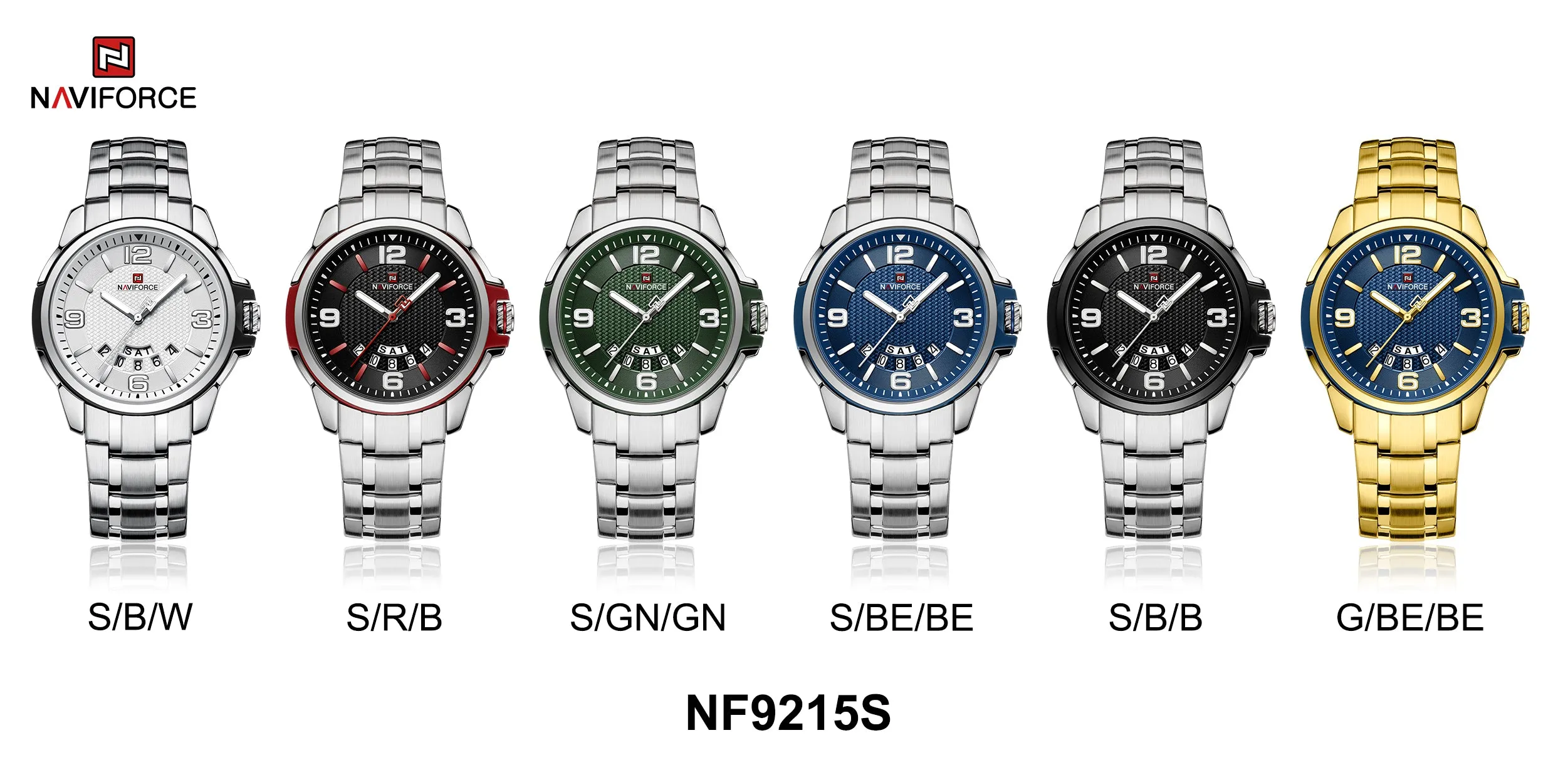 NAVIFORCE 9215S Brand New Original Watches For Men Business Classic Stainless Steel Waterproof Wristwatches Male Fashion Sports Clock