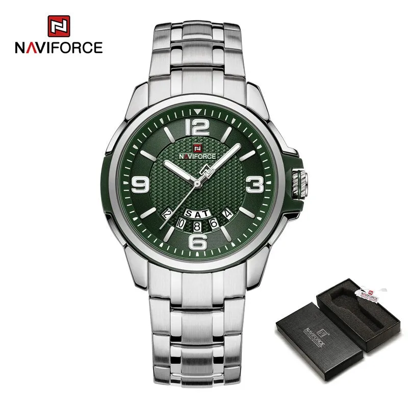 NAVIFORCE 9215S Brand New Original Watches For Men Business Classic Stainless Steel Waterproof Wristwatches Male Fashion Sports Clock