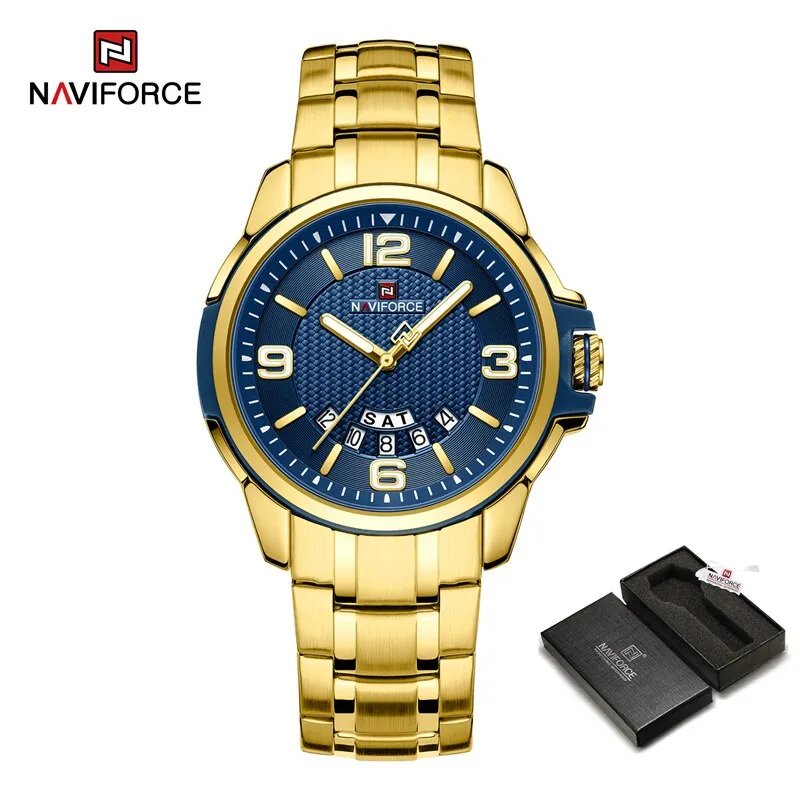 NAVIFORCE 9215S Brand New Original Watches For Men Business Classic Stainless Steel Waterproof Wristwatches Male Fashion Sports Clock