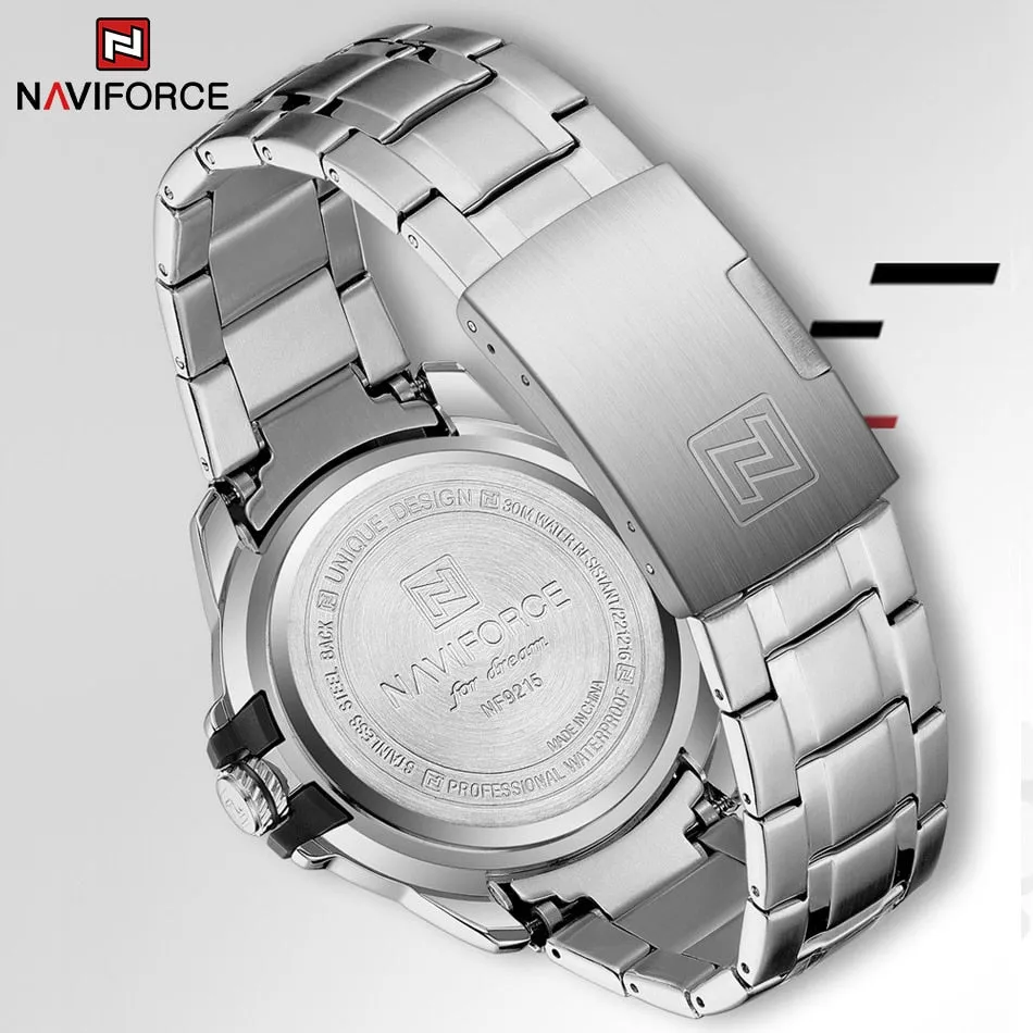 NAVIFORCE 9215S Brand New Original Watches For Men Business Classic Stainless Steel Waterproof Wristwatches Male Fashion Sports Clock