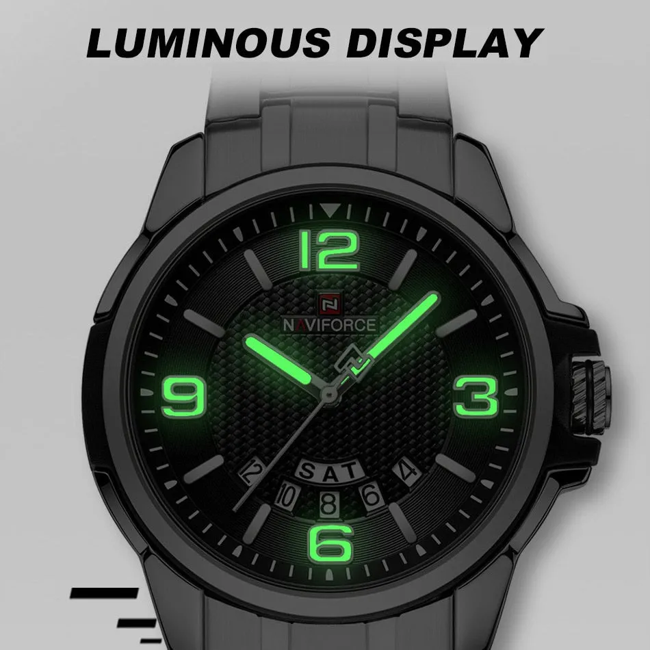 NAVIFORCE 9215S Brand New Original Watches For Men Business Classic Stainless Steel Waterproof Wristwatches Male Fashion Sports Clock