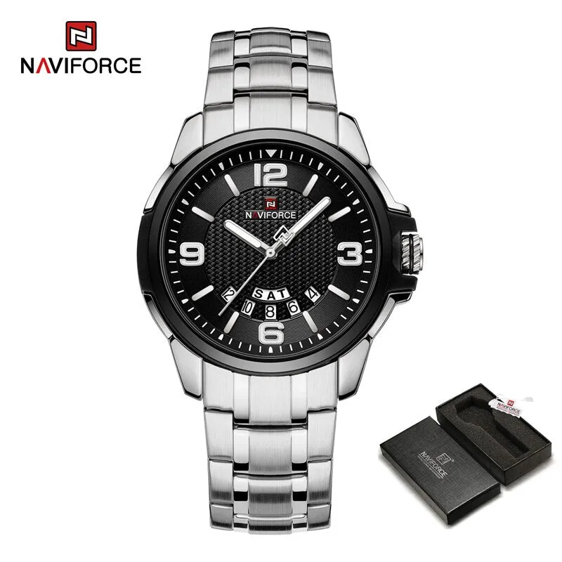 NAVIFORCE 9215S Brand New Original Watches For Men Business Classic Stainless Steel Waterproof Wristwatches Male Fashion Sports Clock