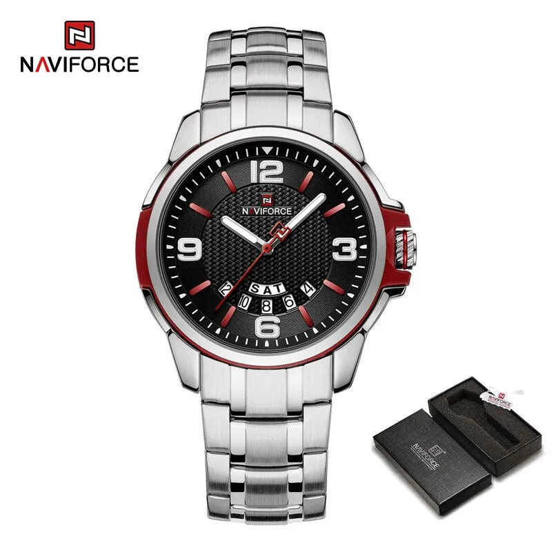 NAVIFORCE 9215S Brand New Original Watches For Men Business Classic Stainless Steel Waterproof Wristwatches Male Fashion Sports Clock